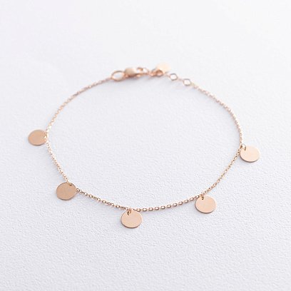 Золотой браслет "Монетки" б04025