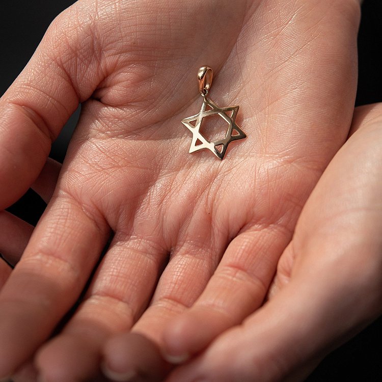 Золотой кулон "Звезда Давида" п03462 от ювелирного магазина Оникс - 1