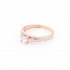 Золотое помолвочное кольцо с фианитами к04610 от ювелирного магазина Оникс - 1