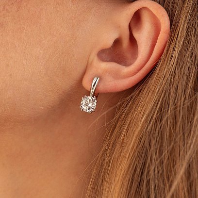 Серебряные серьги с фианитами 12513