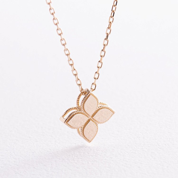 Колье "Клевер" в желтом золоте кол02437 от ювелирного магазина Оникс