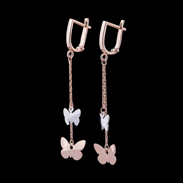 Золоті сережки "Метелики" с04762 від ювелірного магазину Онікс - 1