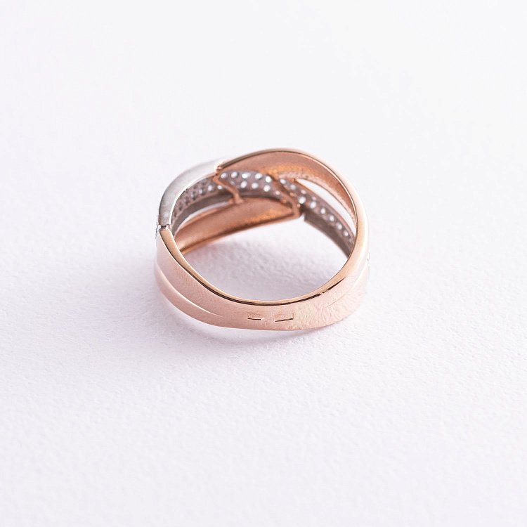 Золота каблучка з фіанітами к04971 від ювелірного магазину Онікс - 1