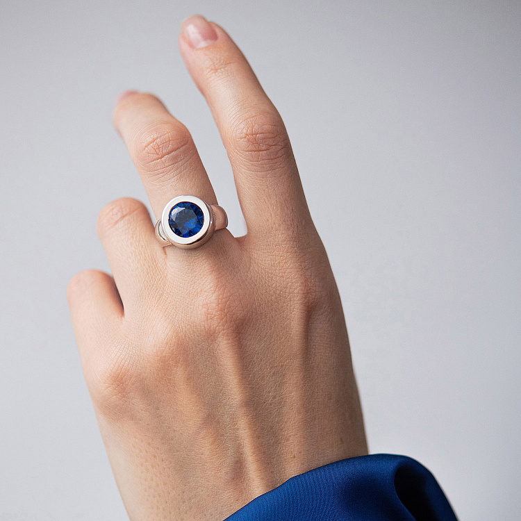 Золота каблучка "Emily" з сапфіром к212с від ювелірного магазину Онікс - 1