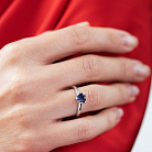 Серебряное кольцо "Сердечко" (синт. сапфир) 1927/1р-HSPH от ювелирного магазина Оникс - 3