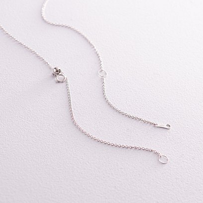 Золоте кольє "Сердечко" з діамантами та сапфірами колб0090са №5