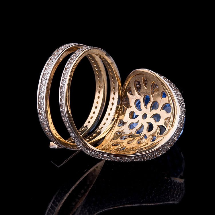 Ексклюзивна каблучка з фіанітами к03874 від ювелірного магазину Онікс - 3