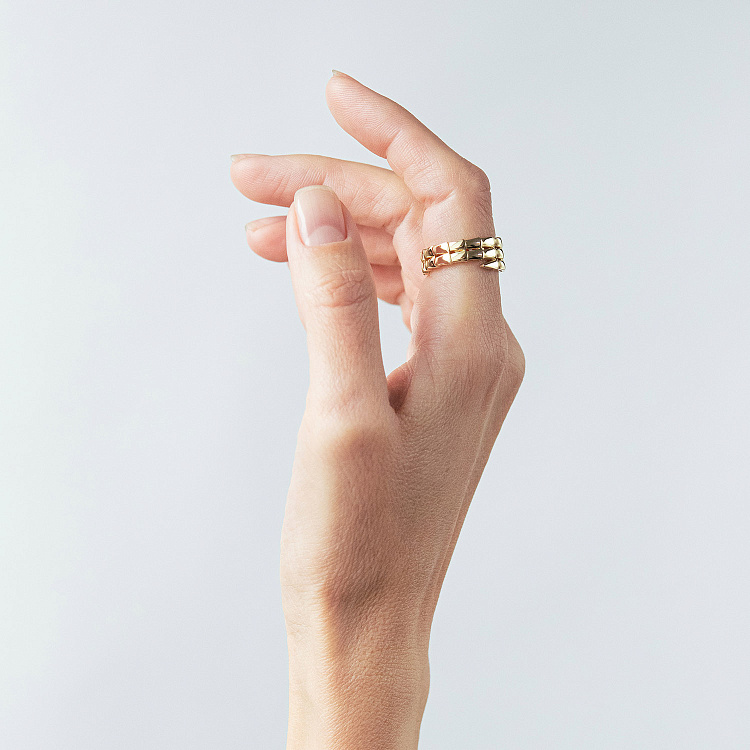 Каблучка "Змія" у жовтому золоті к08410 від ювелірного магазину Онікс - 1