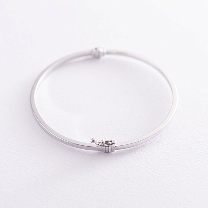 Жесткий браслет из белого золота б01127 №7