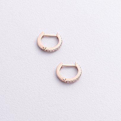 Золоті сережки з фіанітами с09070 №3