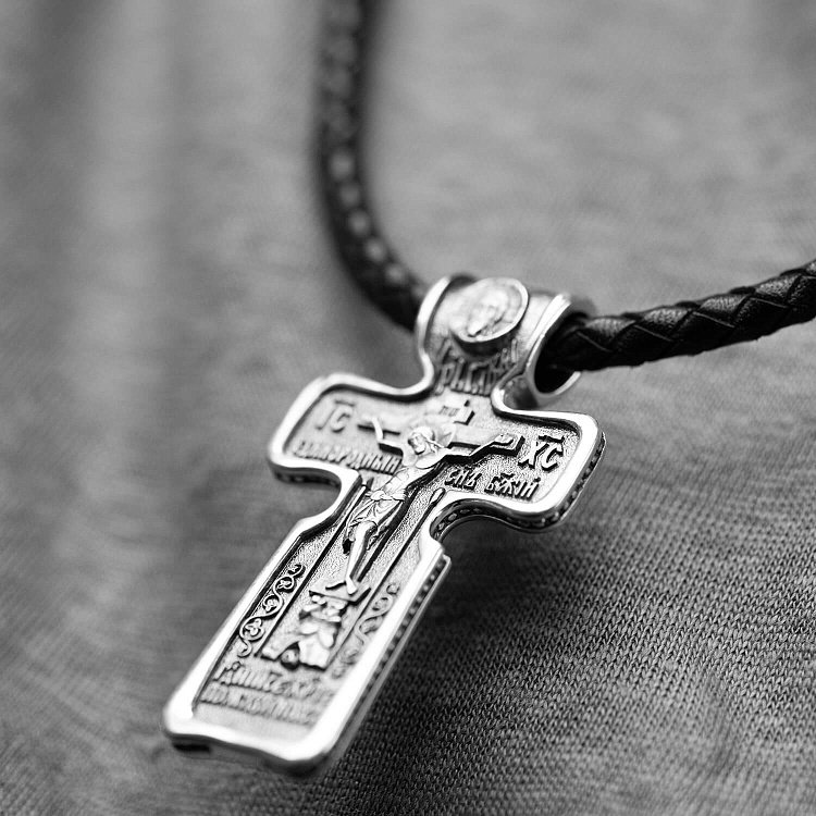 Срібний хрест з розп'яттям (чорнінням) 132695 від ювелірного магазину Онікс - 3