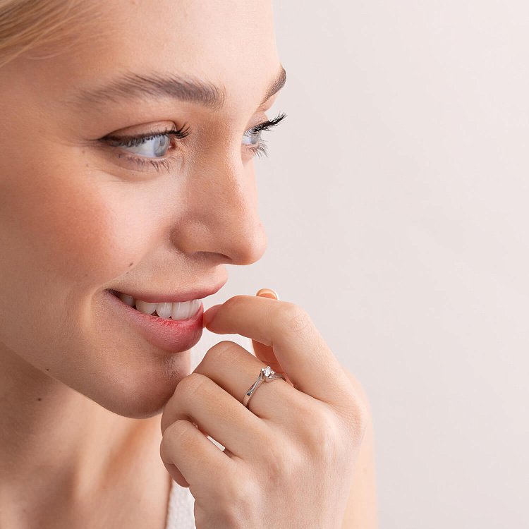 Заручальна золота каблучка з діамантом 22761521 від ювелірного магазину Онікс - 3