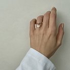 Золотое кольцо "Сердце" (фианиты) к04844 от ювелирного магазина Оникс - 5