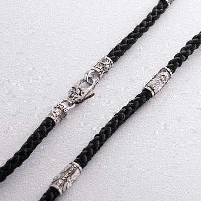 Православный шелковый шнурок с серебряной застежкой 948 №9