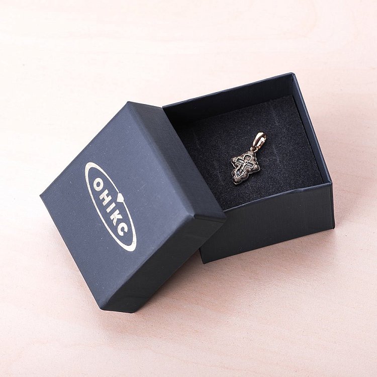 Золотой крестик с распятием п02659 от ювелирного магазина Оникс - 2