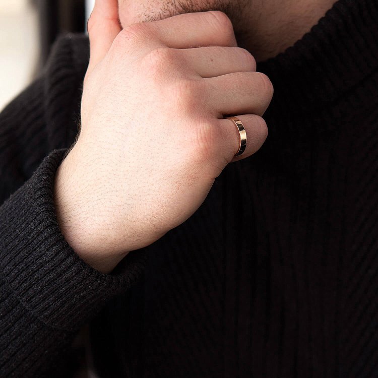 Золотое обручальное кольцо "Американка" (возможна гравировка) обр00002ш4 от ювелирного магазина Оникс - 7