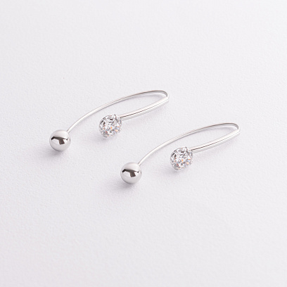 Сережки "Натхнення" з фіанітами (біле золото) с09539 №2