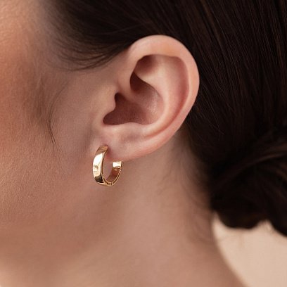 Золотые серьги "Кольца" с фианитами, диаметр: 17 мм с05226 №4