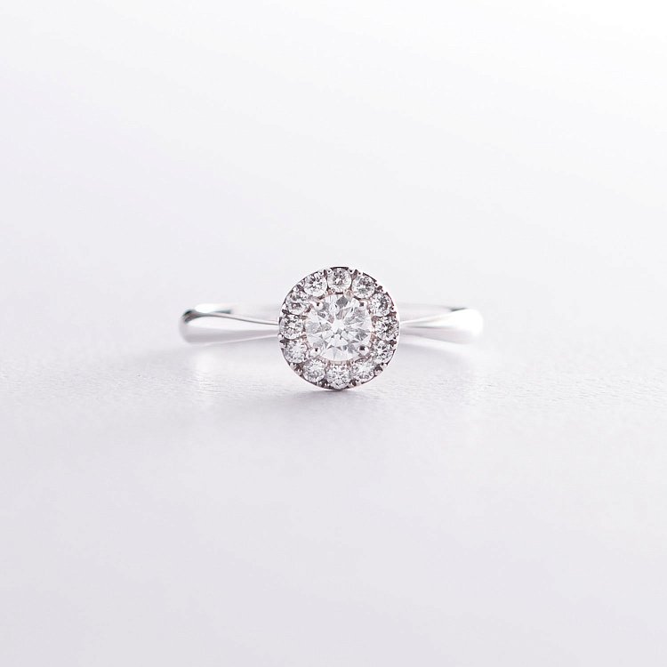 Помолвочное кольцо в белом золоте (бриллианты) к165 - 2 Помолвочное кольцо в белом золоте (бриллианты) к165 от ювелирного магазина Оникс - 2