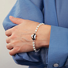 Серебряный браслет "Сердечко" (жемчуг) 141868 от ювелирного магазина Оникс - 1