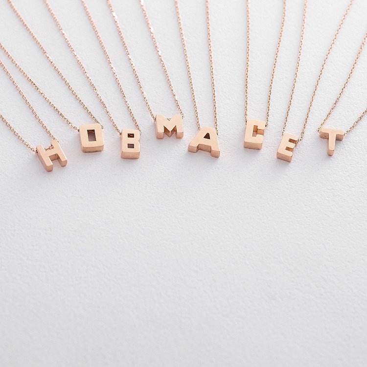 Кольє з буквою "К" в червоному золоті кол01256К від ювелірного магазину Онікс - 2