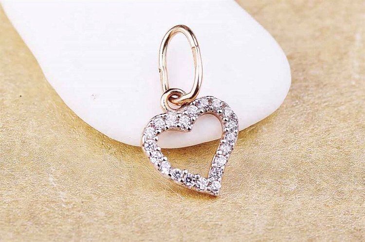 Подвеска "Сердечко" (фианит) п01323 от ювелирного магазина Оникс - 1