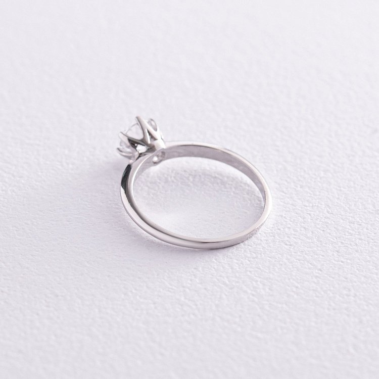 Заручальна срібна каблучка з фіанітом 490 від ювелірного магазину Онікс - 4