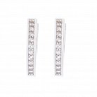Срібні сережки-кільця з фіанітами 122447 от ювелирного магазина Оникс - 1