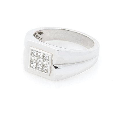 Золота печатка з діамантами к1084 №2