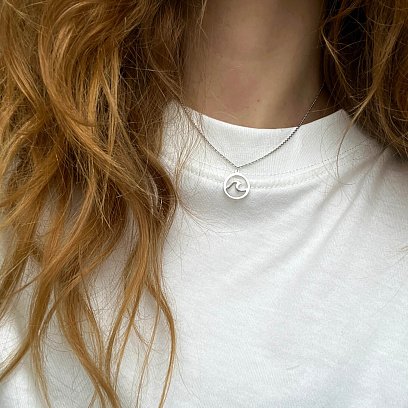 Серебряное колье "Волна" 908-01326 №6