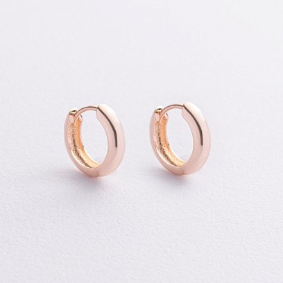 Серьги - кольца в красном золоте с09253