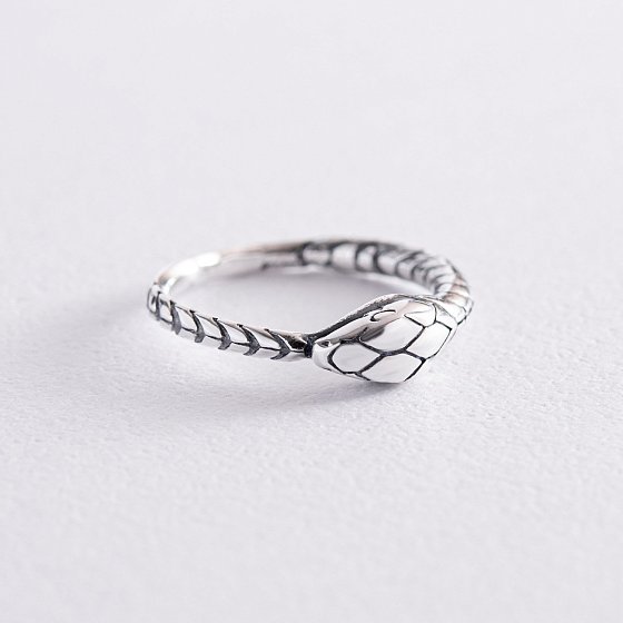 Серебряное кольцо "Змей Уроборос" 112553 №4