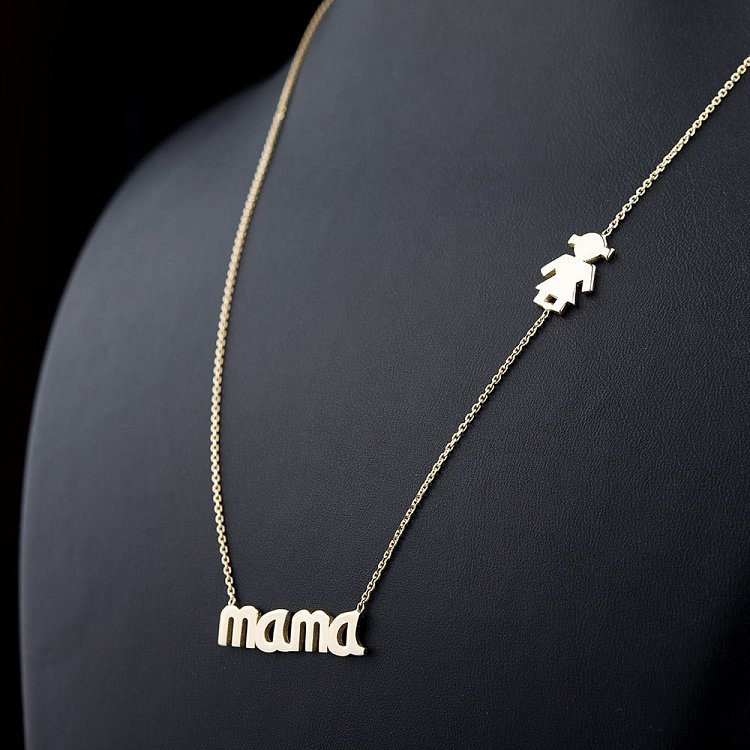 Золотое колье "Мама и девочка" кол00960 от ювелирного магазина Оникс - 1