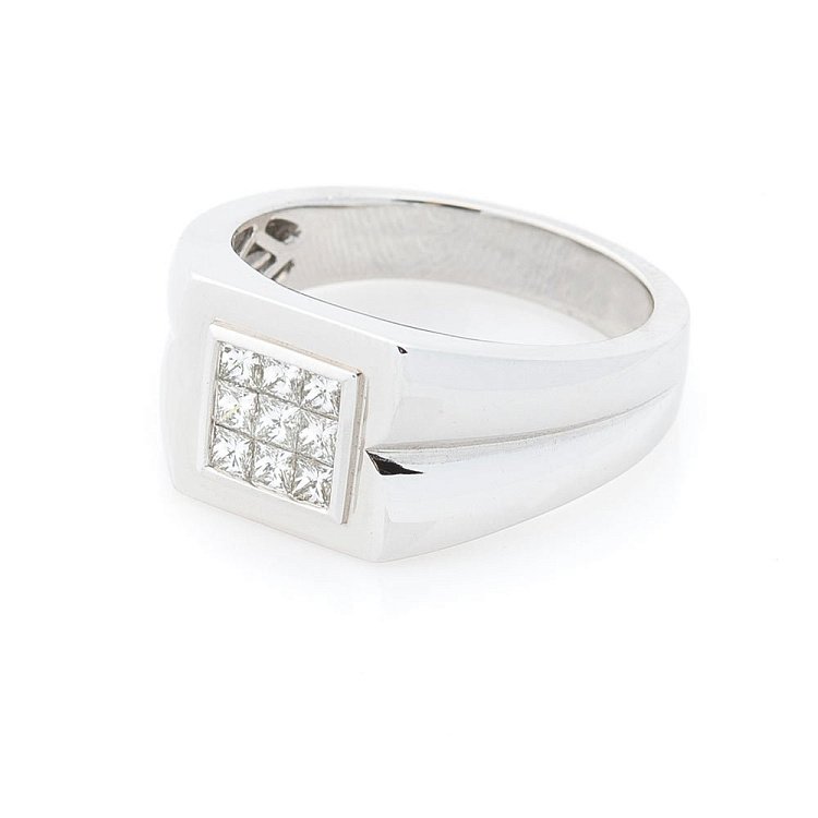 Золота печатка з діамантами к1084 від ювелірного магазину Онікс - 1