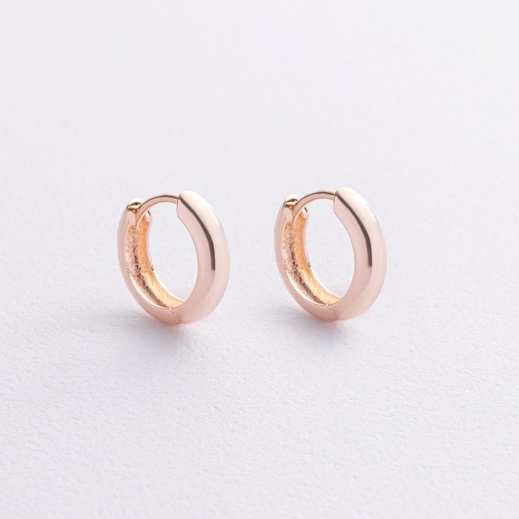 Серьги - кольца в красном золоте с09253 от ювелирного магазина Оникс