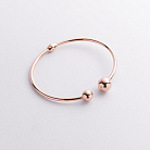 Жесткий браслет "Шарики" в красном золоте б05500 от ювелирного магазина Оникс - 2