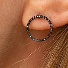 Золоті сережки - пусети "Круговорот" (чорні діаманти) сб0481di от ювелирного магазина Оникс - 3