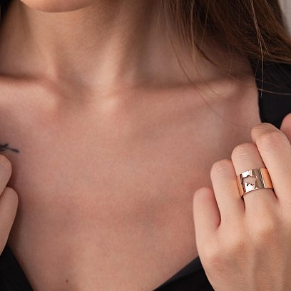 Кольцо "Моя Украина" в красном золоте к07039 №9