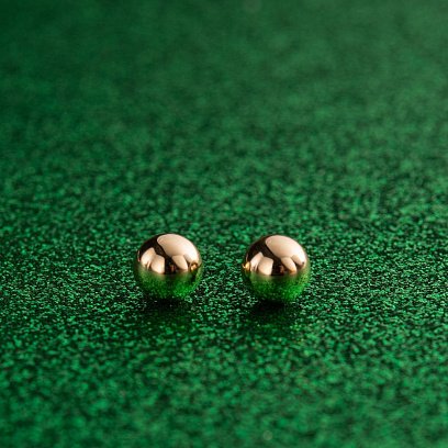 Серьги - пусеты "Шарики" в желтом золоте (0.7 см) с06892 №9
