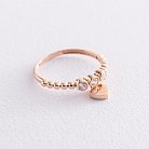 Золотое кольцо "Сердечко" с фианитами к06803 от ювелирного магазина Оникс