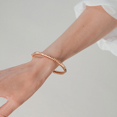 Жесткий браслет в красном золоте б05352 №4