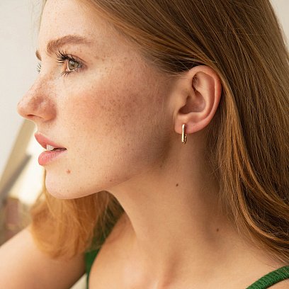 Сережки "Розмарі" у жовтому золоті 2 в 1 с08416 №5