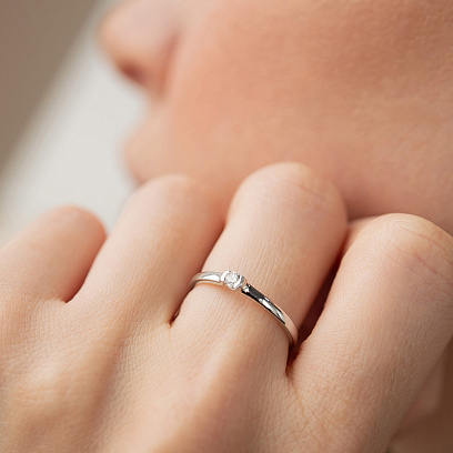 Помолвочное золотое кольцо с бриллиантом кб0633ca №4