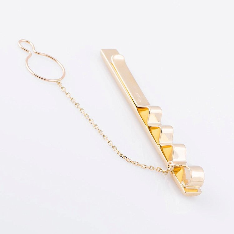 Зажим для галстука из желтого золота заж00124 от ювелирного магазина Оникс - 1