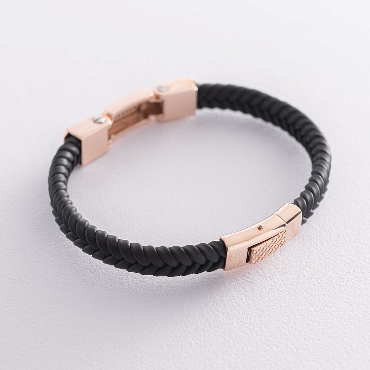 Каучуковий браслет з червоного золота (фіаніти) ﻿б03994 від ювелірного магазину Онікс - 2