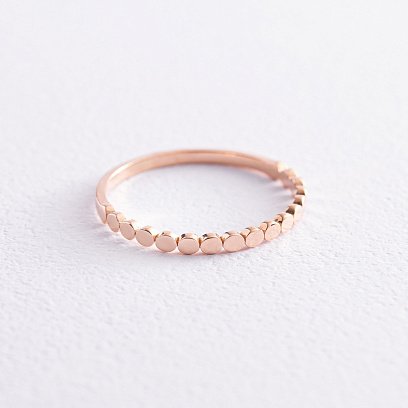 Мінімалістична каблучка "Кружочки" у червоному золоті к07088 №3