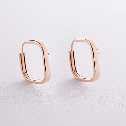 Сережки "Ребека" у червоному золоті с08154 №2