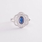 Золотое кольцо с синим сапфиром и бриллиантами к346 от ювелирного магазина Оникс