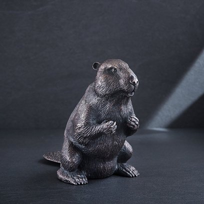 Срібна фігура ручної роботи "Бобер" сер00031