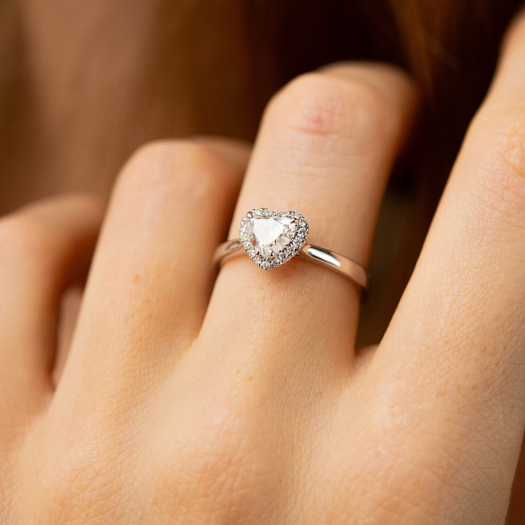 Золотое кольцо "Сердечко" с бриллиантами кб0572nl от ювелирного магазина Оникс - 3